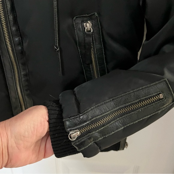 RUDSAK NYLON PARKA WITH LEATHER TRIM AND FUR TRIMMED HOODIE - Picture 10 of 17